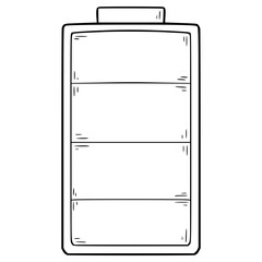 full battery level indicator illustration hand drawn outline vector