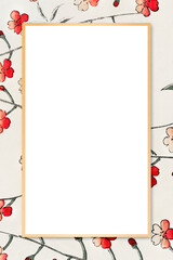 Vintage cherry blossom frame png ornamental illustration
