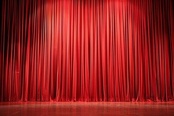 red stage curtains