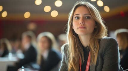 Obraz premium Young Professional Woman at Conference