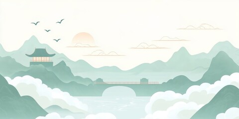 landscape with mountains