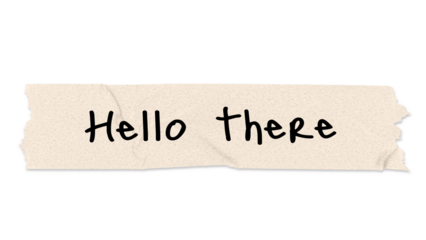 Hello there png word, torn paper digital sticker in transparent background