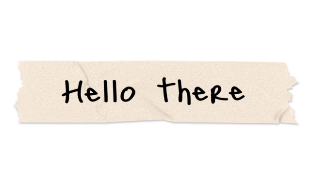 Hello there png word, torn paper digital sticker in transparent background