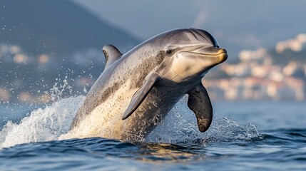 Captivating Moment of a Dolphin During Whale Watching