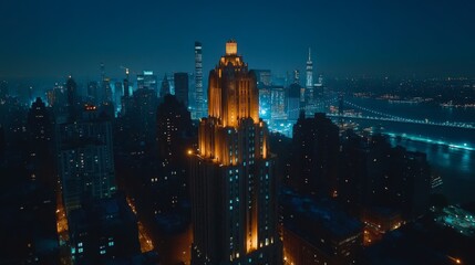 Obraz premium New York City Skyline at Night