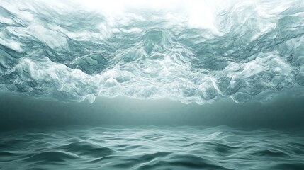 Fototapeta premium A minimalist 3D depiction of an abstract water bottom with layered textures, reflecting a tranquil underwater environment
