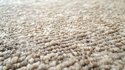 Close-up of a beige carpet texture with soft, fuzzy fibers.