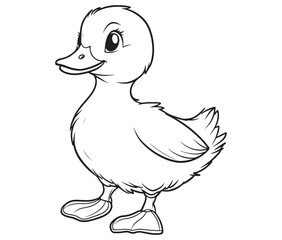Duck and ducklings, Outline baby duck, Cute baby duck vector