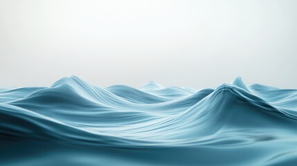 A minimalist 3D design of an abstract underwater scene, featuring smooth surfaces and subtle color transitions for elegance