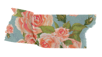 PNG rose pattern washi tape, stationery collage element, transparent background