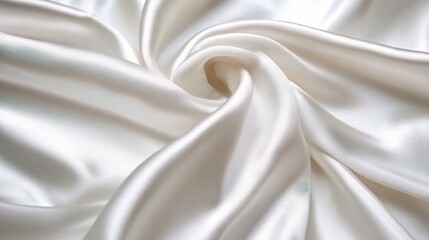 Obraz premium Smooth Satin Fabric Texture in Soft White Color