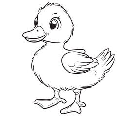 Duck and ducklings, Outline baby duck, Cute baby duck vector