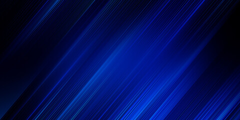 Motion light effect for banners. Blue lines. The effect of speed on a dark background