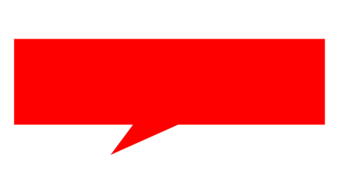 Red speech bubble png sticker, flat graphic, transparent background