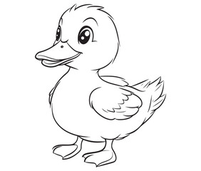 Duck and ducklings, Outline baby duck, Cute baby duck vector