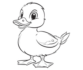 Duck and ducklings, Outline baby duck, Cute baby duck vector