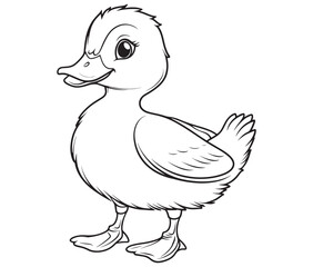 Duck and ducklings, Outline baby duck, Cute baby duck vector