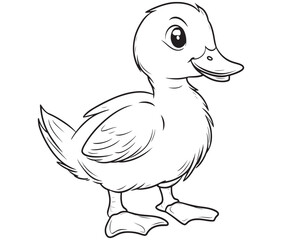 Duck and ducklings, Outline baby duck, Cute baby duck vector