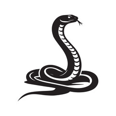 Fototapeta premium Snake Vector illustration in black and white - Snake Reptile silhouette Design 