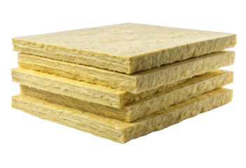 Stack of insulation boards isolated with transparent background.