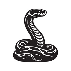 Naklejka premium Snake Vector illustration in black and white - Snake Reptile silhouette Design 