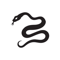 Fototapeta premium Snake Vector illustration in black and white - Snake Reptile silhouette Design 