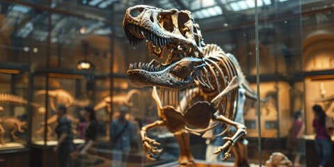 Tyrannosaurus Rex Skeleton in a Museum