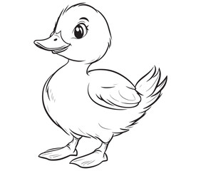 Duck and ducklings, Outline baby duck, Cute baby duck vector