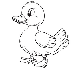 Duck and ducklings, Outline baby duck, Cute baby duck vector