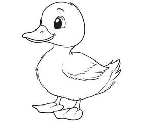 Duck and ducklings, Outline baby duck, Cute baby duck vector