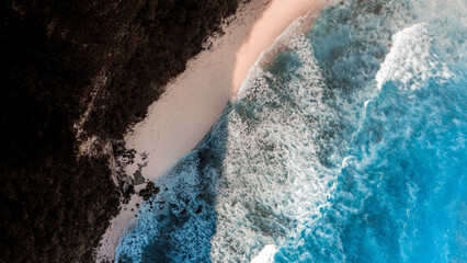 water flowing into the beach