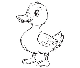 Duck and ducklings, Outline baby duck, Cute baby duck vector