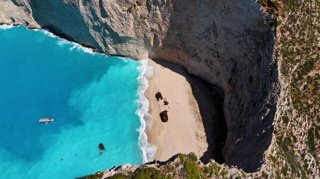 Navagio Beach in Zakynthos, Greece