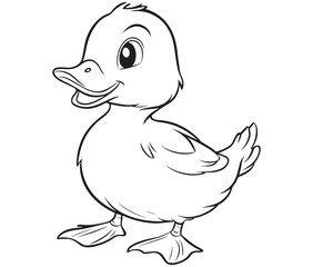 Duck and ducklings, Outline baby duck, Cute baby duck vector