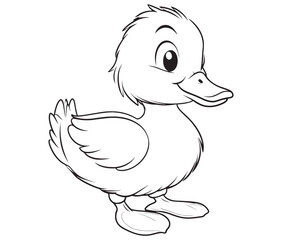 Duck and ducklings, Outline baby duck, Cute baby duck vector