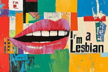 National coming out day collage rainbow