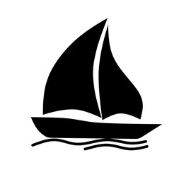 sailboat icon vector on white background