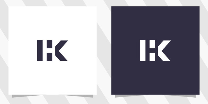 letter hk kh logo design vector