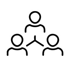 Business network icon representing teamwork and collaboration in marketing strategies