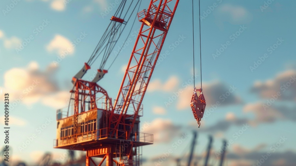 Poster a crane is lifting a large object