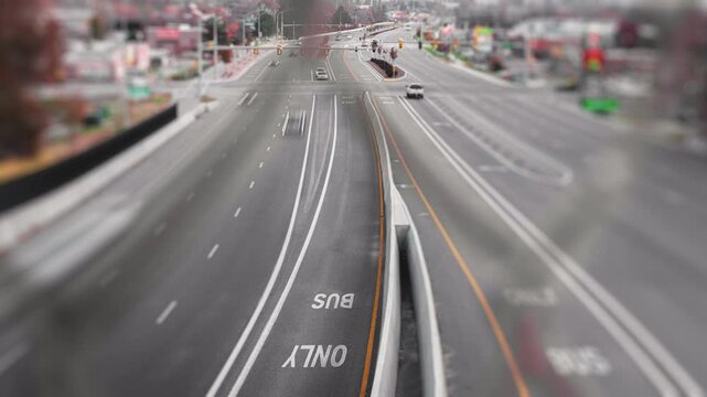 Traffic movement on highways in Salt Lake City, Utah during busy hours