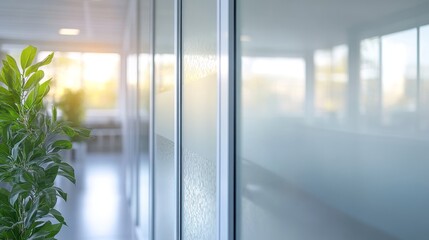 Close-Up of Aluminum Sliding Window with Decorative Glass Film