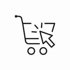 shopping basket click icon sign vector