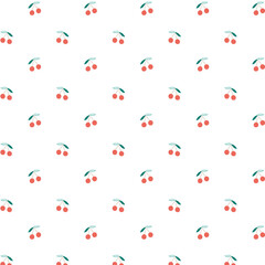 Png hand drawn cherry pattern transparent background