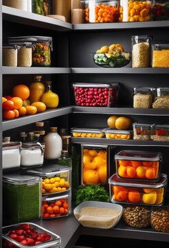 vibrant close labeled food containers storage displaying diverse colors styles organized arrangement, bottle, colorful, clear, design, dish, filled, fresh