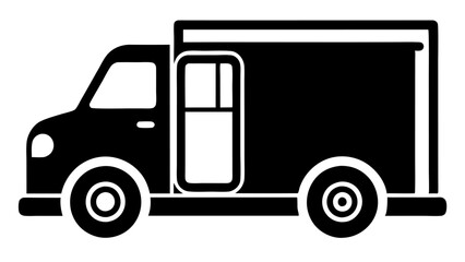 Delivery Truck icon silhouette on white background