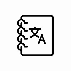 language translate notebook icon sign vector