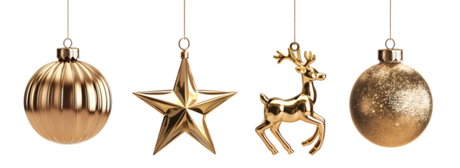 golden christmas ornaments decoration