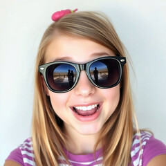 Fototapeta premium girl with sunglasses
