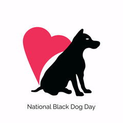 National Black Dog Day background. Vector illustration.  October 1.